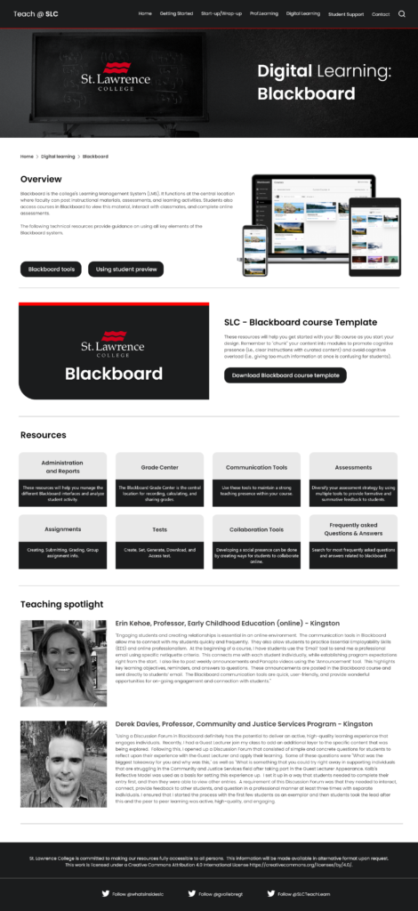 Blackboard page