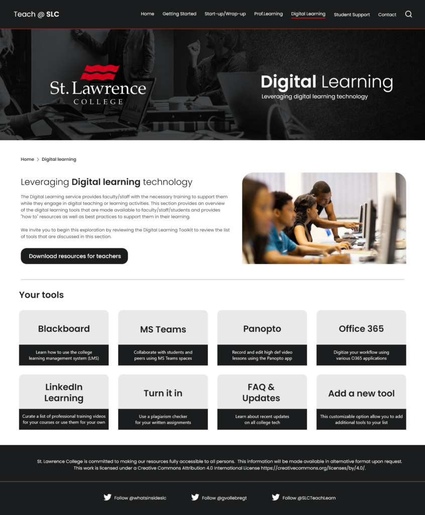 Digital Learning Page